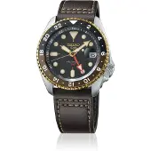 Seiko Klocka - - SSK036K1 - Automatisk - GMT - Brunt Läder - Vattentålig 50m