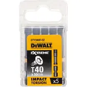 DeWalt DT7399T-QZ, 5 styck, Torx, T40, 50 mm, Låda