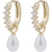 Sno of sweden Lucy drop ring örhängen g/white 1345-7400362