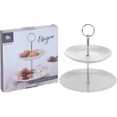 Excellent Housewares Excellent Houseware patera 2-vånings till kakor porslin universell