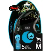 Flexi New NEON M band 5 m, 25 kg, sort / neon blå