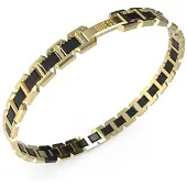 GUESS Montecarlo tvåfargat guld-svart armband JUMB04030JWYGBKT/U