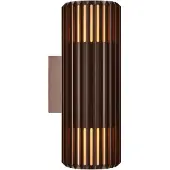 Nordlux Vägglampa utomhus Aludra Double, dimbar, Brun / rost, Aluminium / grå / zink, Utomhusvägglampa