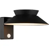 Nordlux LED-solcellsdriven utomhusvägglampa Justina, svart, sensor, metall Justina, Svart, Metall, Modern, Solcellslampa utomhus