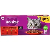 Whiskas 1+ Classic Selection i sås våtfoder katt multipack (påsar 85 g)