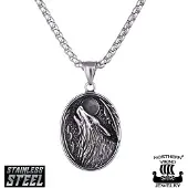 Northern Viking Jewelry Wolf & Moon halsband NVJRS119