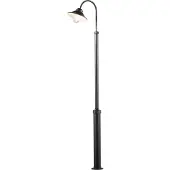 Konstsmide Lyktstolpe Vega, svart, 1 lampa, 240 cm dimbar, Svart, Aluminium / grå / zink