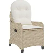 vidaXL Reclinerfåtölj med kudde Beige 56 x 66 x 95 cm konstrotting