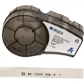 Brady M21-250-430 polyestertejp | svart text - transparent tejp | 6,35mm x 6,40m (original)