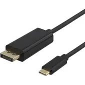 Deltaco USB-C till DisplayPort-kabel, 2m, 4K 60Hz, svart