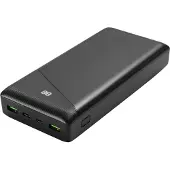 Deltaco Powerbank 30 000 mAh, 1x USB-C, 2x USB-A, snabbladdning
