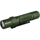 Olight Warrior 3S green 12969 LED Ficklampa IPX8 vattentät, med bältesclip, med hölster, med stroboskopläge Uppladdningsbara batteri 2300 lm 176 g