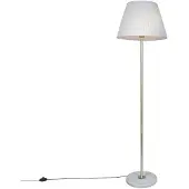 QAZQA Retro golvlampa mässing med plisserad skärm grädde 45 cm - Kaso