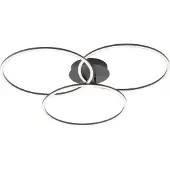 JUST LIGHT LED taklampa Ivanka, dimbar, Svart, Sovrum, Metall, Modern, LED-taklampa