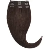 Rapunzel of sweden Classic Clip-ins Straight / Light Volume / 3 pieces 2.3 Chocolate Brown 50 cm Löshår 57 g
