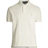 Ralph Lauren för män. 710680784372 Den ikoniska polotröjan i off-white pikétröja (XXL), Vit, Casual, Bomull, Kort ärm