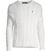 Ralph Lauren för män. 710775885033 Bomullsjersey i vit ecru stickad jersey (XL), Casual