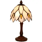 Clayre & Eef Tiffany bordslampa LILLI, Creme / bärnsten, Vardagsrum / matsal, Glas, Tiffany, Bordslampa
