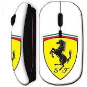 CAPACHEAP Souris Sans Fil Ferrari Logo Noire