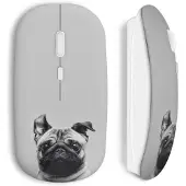 CAPACHEAP Souris Sans Fil Chien bulldog cute black white