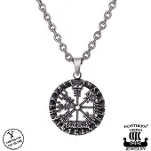 Northern Viking Jewelry Vegvisir Rune Circle hänge NVJ-H-RS040