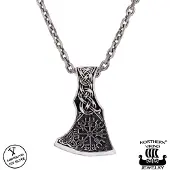 Northern Viking Jewelry Vegvisir Axehead hänge NVJ-H-RS048