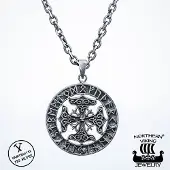 Northern Viking Jewelry Four Thor's Hammer hänge NVJ-H-RS030