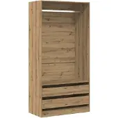 vidaXL Garderob ek 100x50x200 cm konstruerat trä