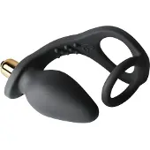 Rocks-Off RO-ZEN - penisring och analvibrator - dubbla ringar - svart