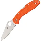 Spyderco Delica 4 fällkniv, FRN, Flat Ground, orange
