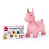 Bo. hoppande djur rosa enhörning