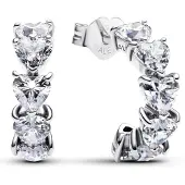 Pandora Classic Stone Sparling Hearts hoops 293657C01