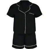 Trendyol Kort pyjamas svart / vit