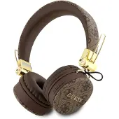 GUESS 4G On-Ear trådlösa hörlurar med metall-logga - brun