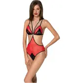Passion Peonia - body med sidoutsnitt (röd)