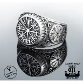 Northern Viking Jewelry Vegvisir oxiderad ring NVJ-H-SO005-220