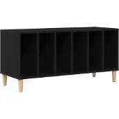 vidaXL Skivskåp med hylla Svart Ek 100 x 38 x 48 cm Konstruerat trä