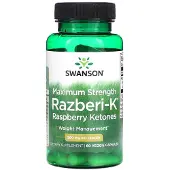 Swanson Health , Razberi-K, Raspberry Ketoner, Maximum Strength, 500 mg, 60 veggiekapslar
