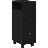 vidaXL Badrumsmöbelset Svart Ek 33 x 23 x 65 cm Konstruerat trä