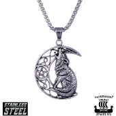 Northern Viking Jewelry halsband Moon Wolf NVJRS100