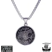 Northern Viking Jewelry Vegvisir Wolf halsband NVJRS104