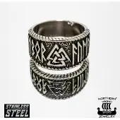 Northern Viking Jewelry Steel Valknut ring NVJSO022-205