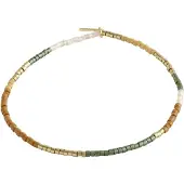 Pilgrim Armband 'Alison' camel / guld / grön / pärlvit