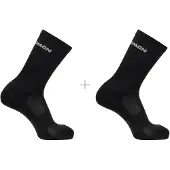 Salomon - Vandringskläder - Socks Evasion Crew 2-Pack Black Black för UnisexBomull - Storlek 42-44 - Svart