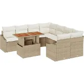 vidaXL Trädgårdsmöbelset Beige och gräddfärgad 100 x 55 x 73 cm