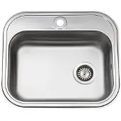 INTRA JUVEL diskbänk i rostfritt stål 550x480 mm (480x340) med blandarhål och manuell sil