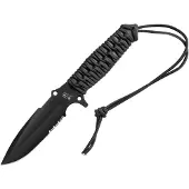 TB Outdoor Marauder Serrated - Svart Paracord