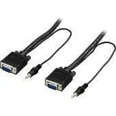 Deltaco monitorkabel RGB HD15ha-ha, utan pin 9, med 3,5mm ljud, 20m (R