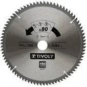 Tivoly Sågklinga för trä XT50514004476; 254 mm; Z80; 3°