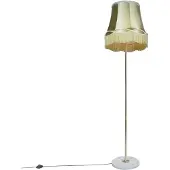 QAZQA Retro golvlampa mässing med mormorslampa grön 45 cm - Kaso